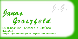 janos groszfeld business card